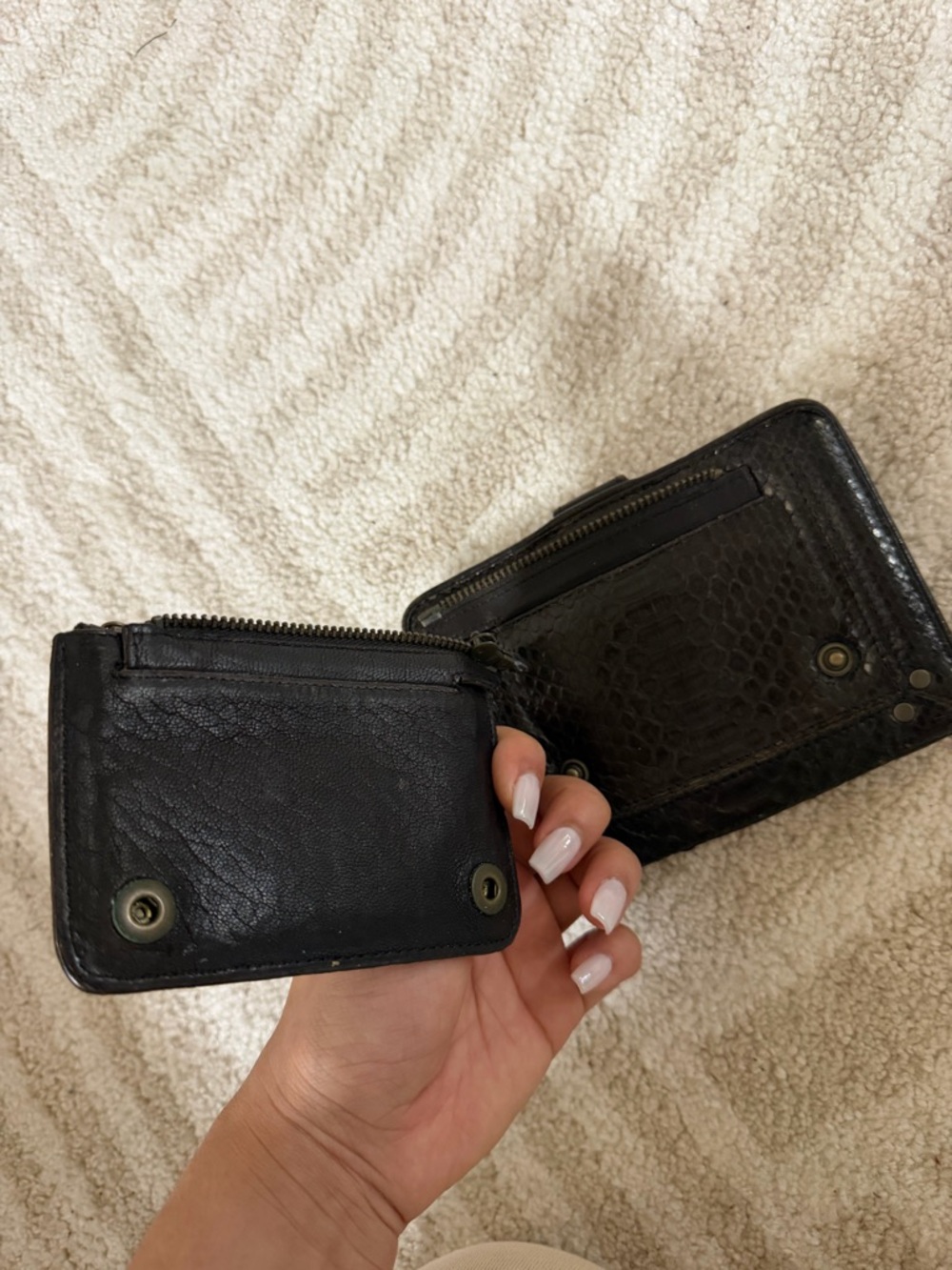 Black Textured Snap Wallet - Picture 6 of 7